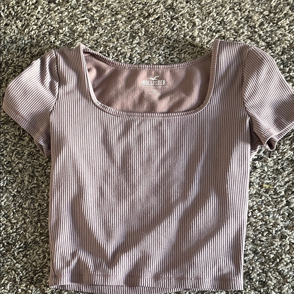 Hollister Women's Mauve Ribbed Blouse